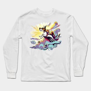 Flying Jack Russell Terrier Cape Art Long Sleeve T-Shirt